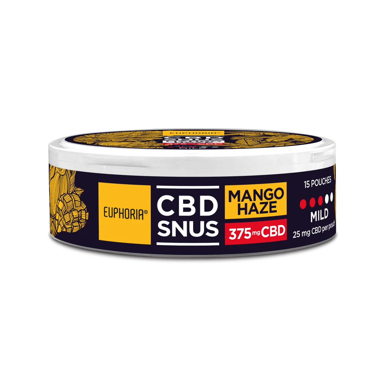 Euphoria SNUS Mango Haze CBD - 375 mg (15 x 25 mg) - Polish Edition