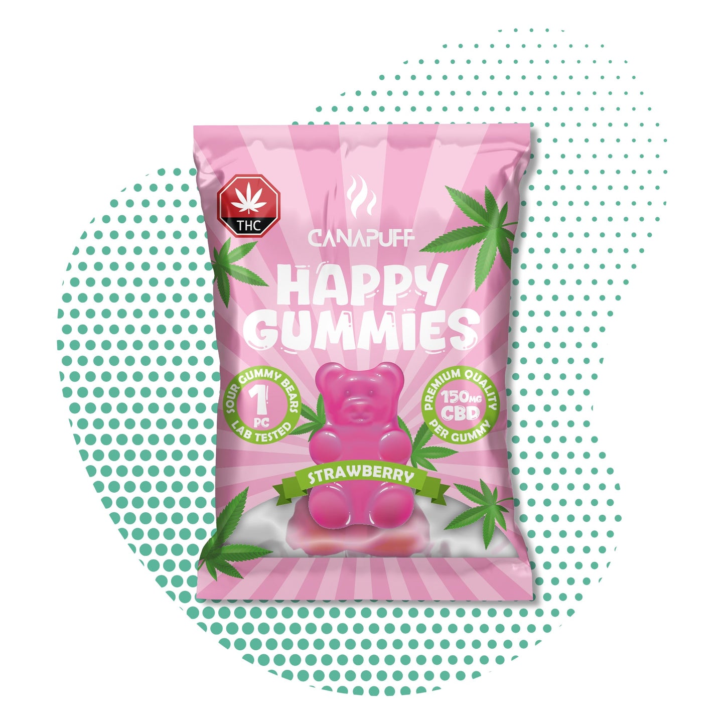 Hurtownia Canapuff - Żelki CBD - Truskawka - Relaks i Dobrostan