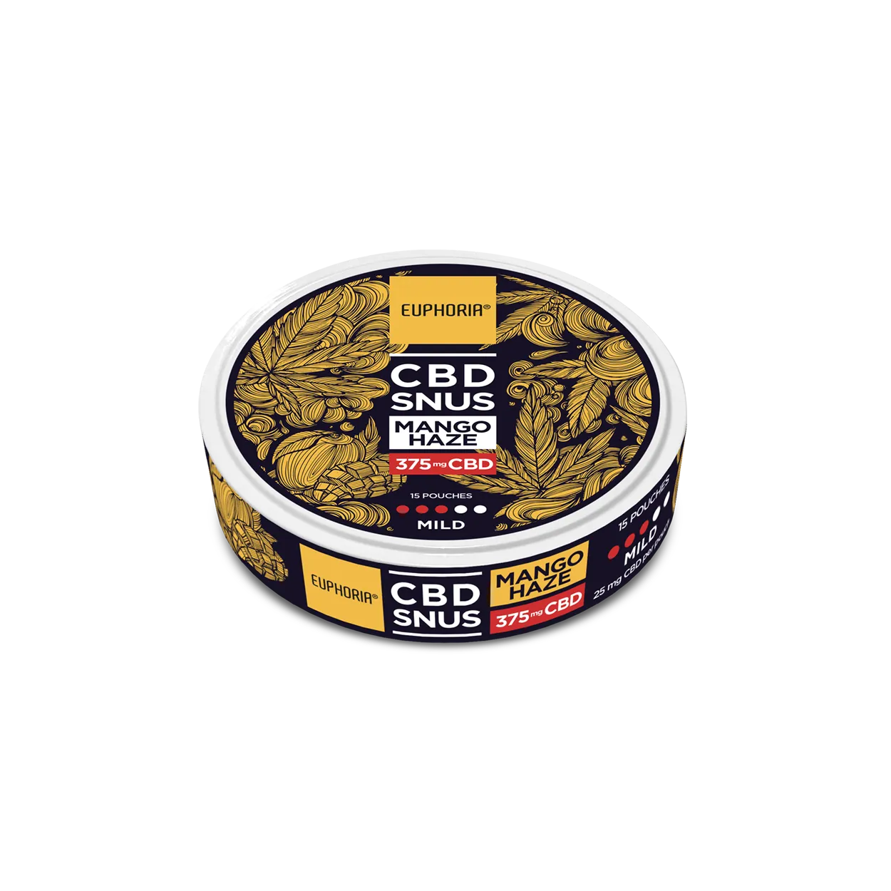 Euphoria SNUS Mango Haze CBD - 375 mg (15 x 25 mg) - Polish Edition