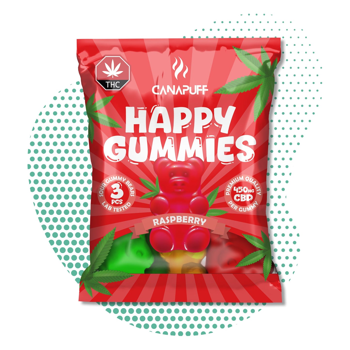 Hurtownia Canapuff - Żelki CBD - Malinowe - Relaks i Dobry Sen