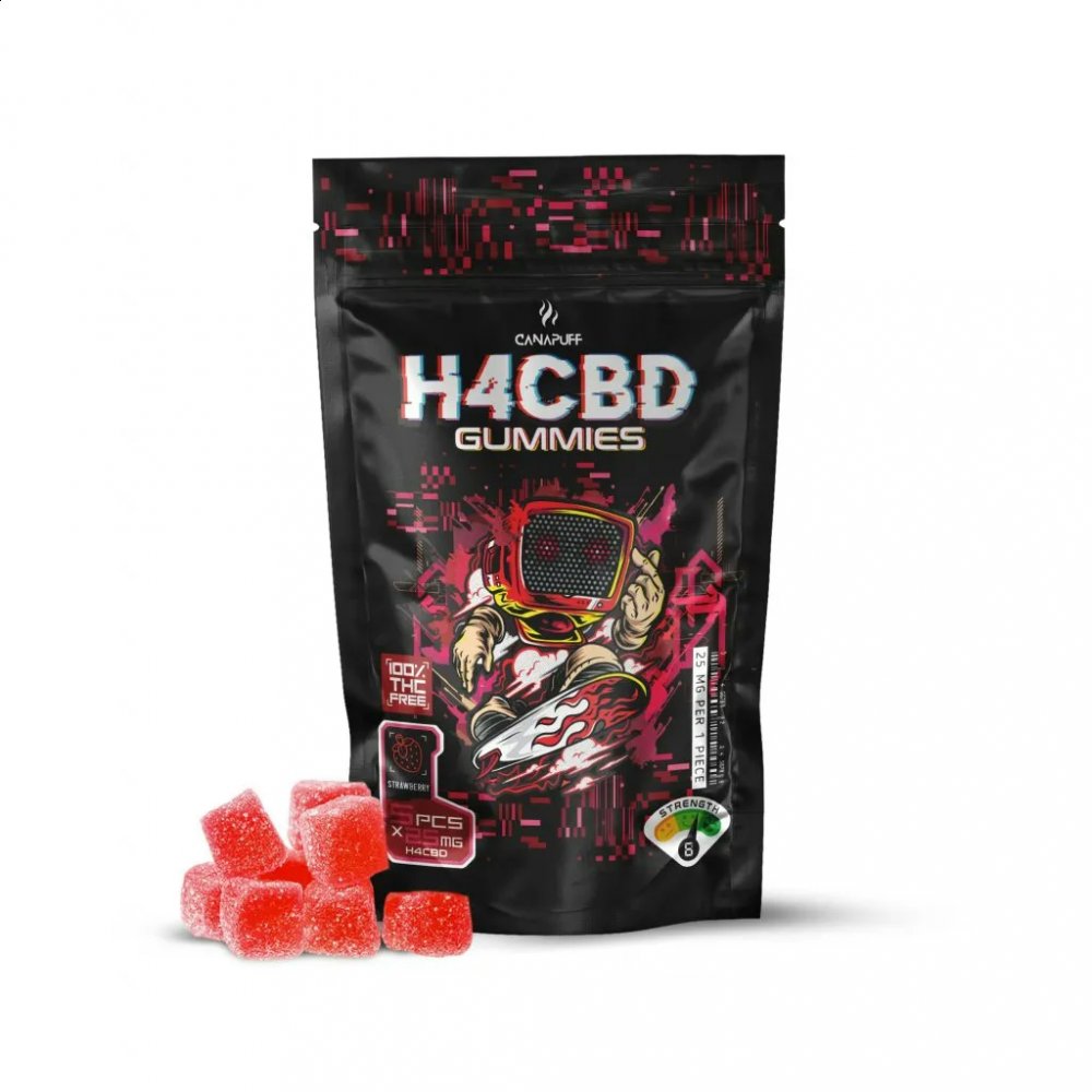 CanaPuff H4CBD Żelki Truskawkowe, 5 szt. x 25 mg H4CBD, 125 mg