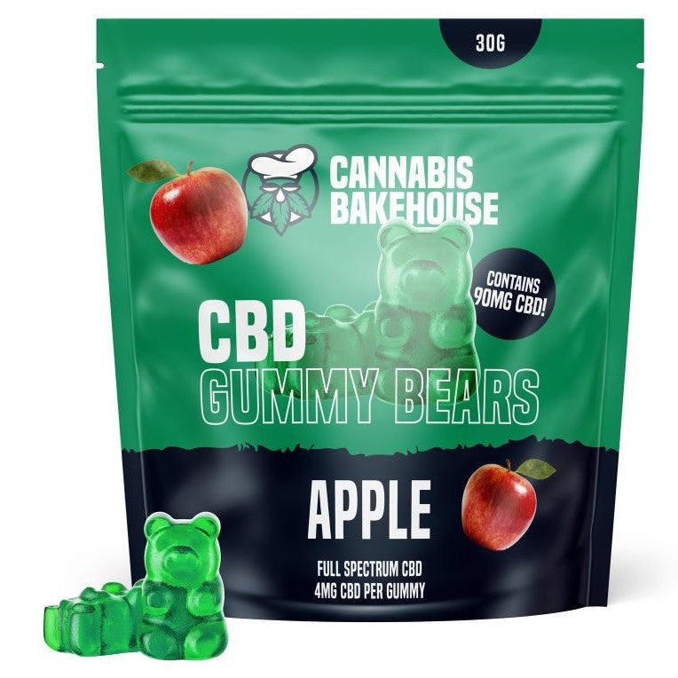 Cannabis Bakehouse Żelki CBD Niedźwiadki - Jabłko, 22 szt x 4mg CBD, 30 g