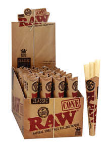 RAW, organiczne, klasyczne bibułki Kingsize - 3 szt. w opakowaniu, 32 opakowania w pudełku