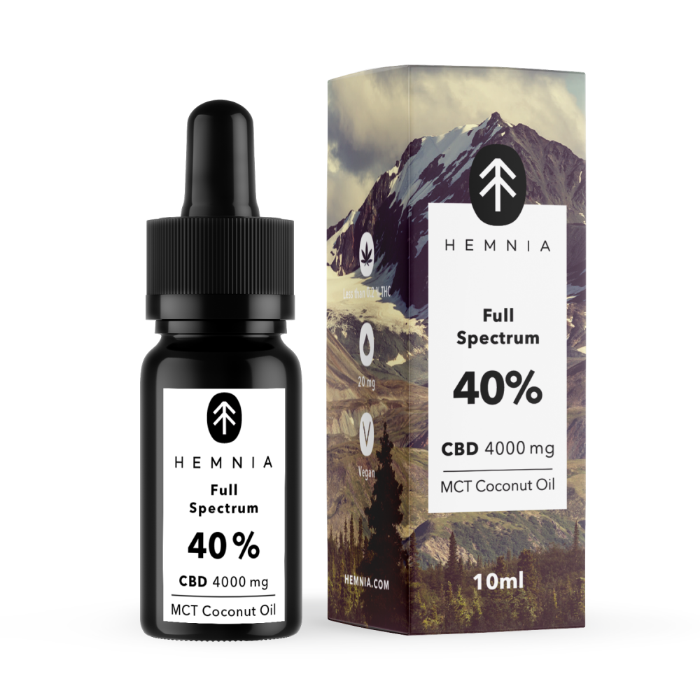Hemnia Olej kokosowy CBD MCT Full Spectrum 40%, 4000 mg, 10 ml
