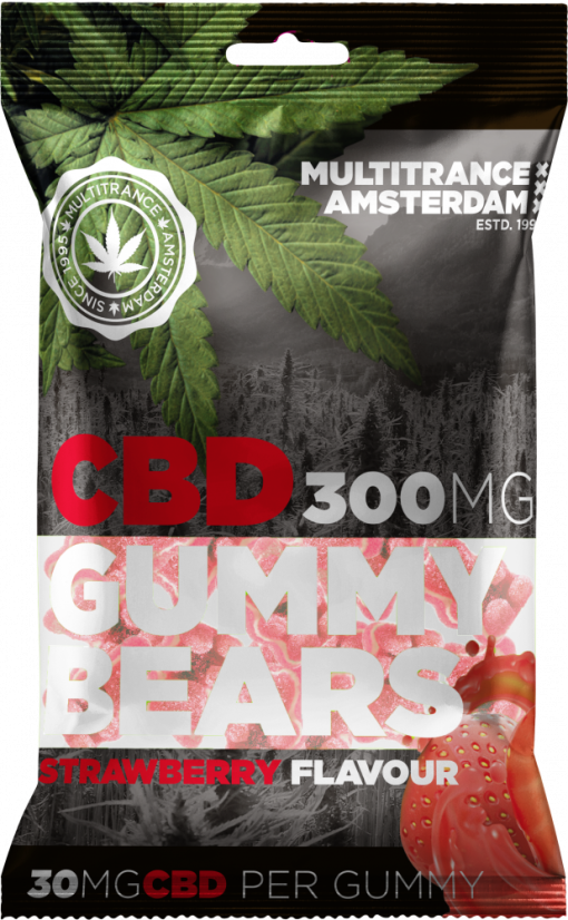 Żelki CBD o smaku truskawkowym (300 mg) - 40 saszetek w kartonie, 4000 g