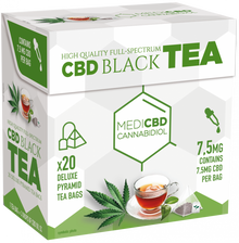 MediCBD Czarna Herbata (Opakowanie 20 Torebek Piramidalnych), 7,5 mg CBD - Karton (10 pudełek)