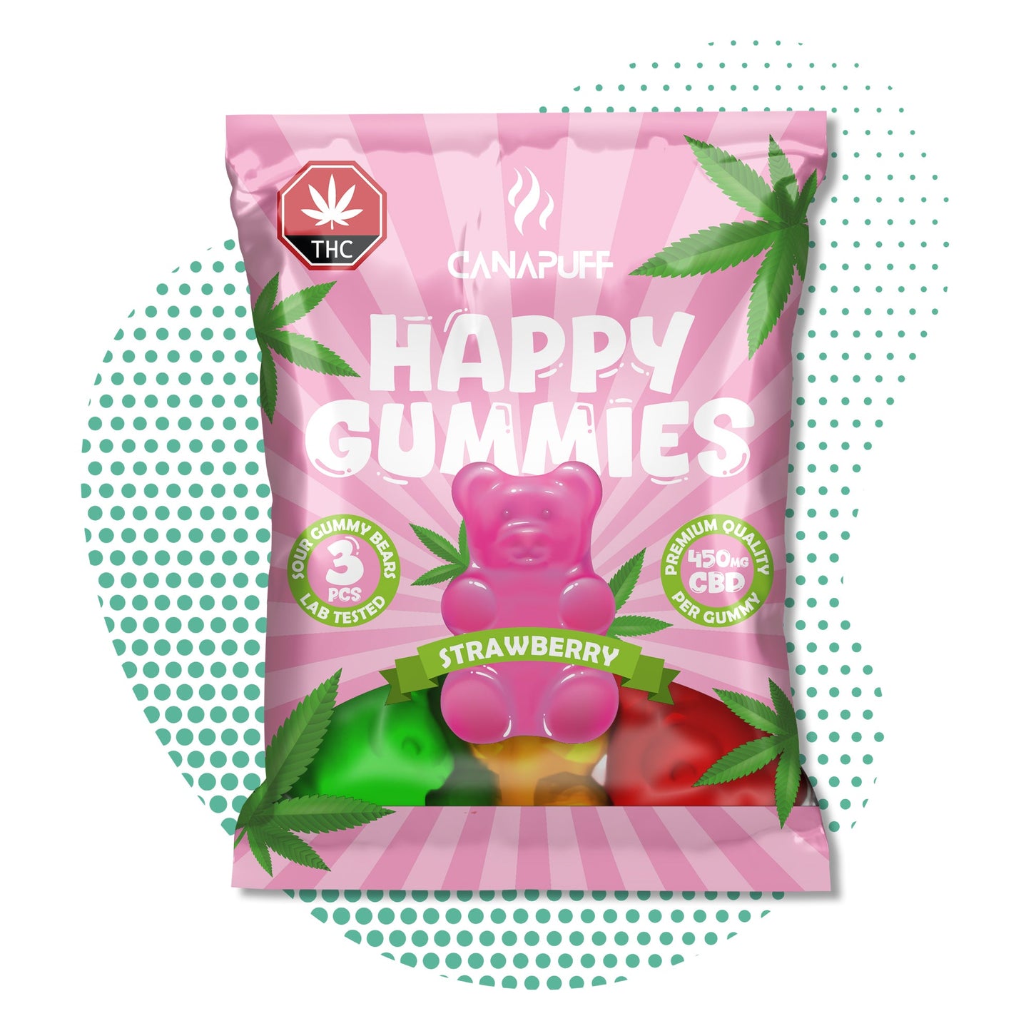 Hurtownia Canapuff - Żelki CBD - Truskawka - Relaks i Dobrostan