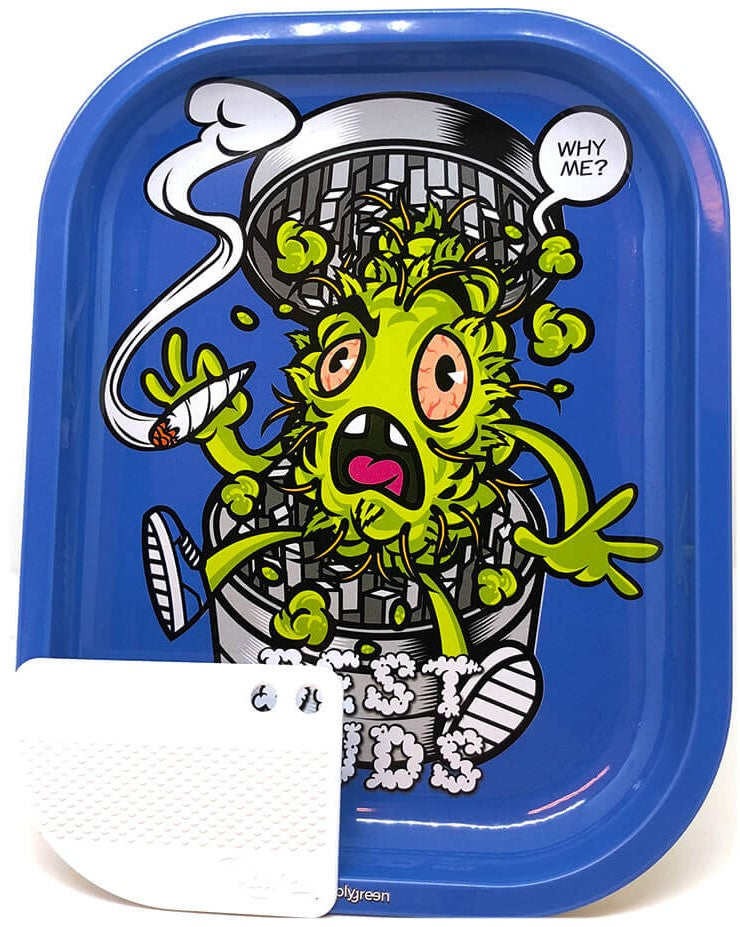 Best Buds Mała metalowa taca do mielenia Grind Me z kartą do młynka magnetycznego