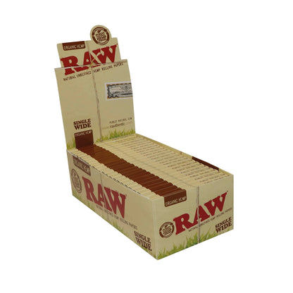 RAW Organiczne Konopne Bibułki Single Wide