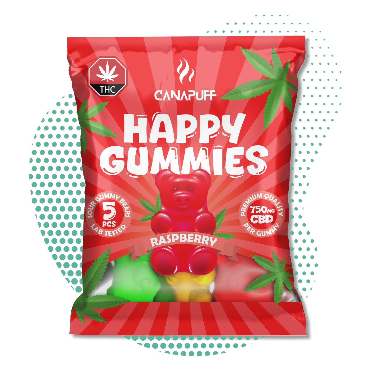 Hurtownia Canapuff - Żelki CBD - Malinowe - Relaks i Dobry Sen