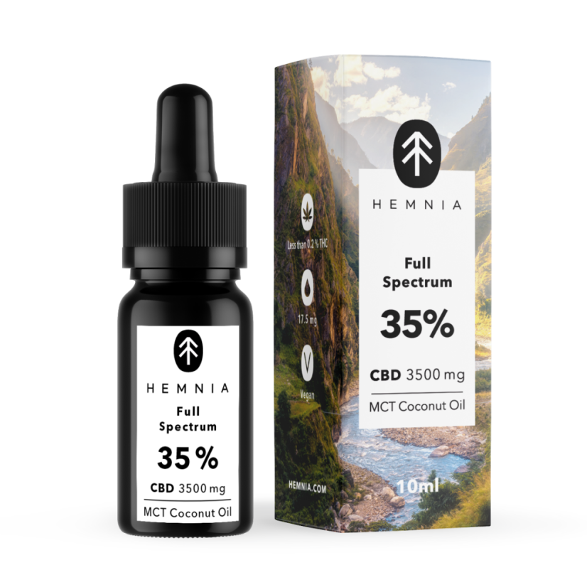 Hemnia Olej kokosowy CBD MCT Full Spectrum 35%, 3500 mg, 10 ml