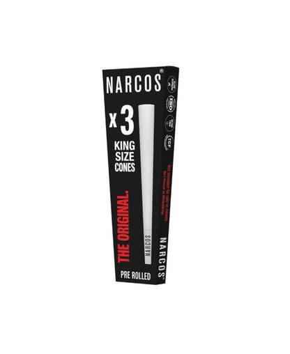 Narcos King Size Cones White Edition 109 mm, pudełko ekspozycyjne 32 szt.