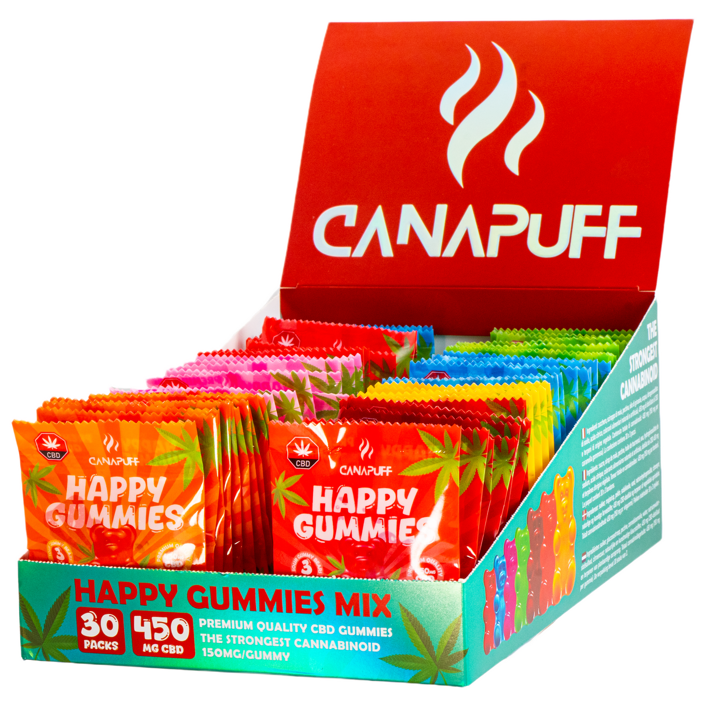 Hurtownia żelków CBD Canapuff - Zestaw 3 sztuk z 7 smakami