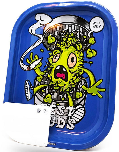 Best Buds Mała metalowa taca do mielenia Grind Me z kartą do młynka magnetycznego