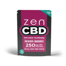 ZEN CBD Gummies - Mieszane jagody, 250 mg, 10 szt., pudełko ekspozycyjne 25 szt.