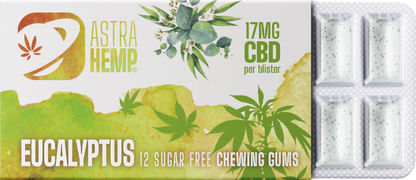 Astra Guma do Żucia z Eukaliptusem i Kannabidiolem (17 mg CBD) - Opakowanie Zbiorcze 24 szt. (408 g)