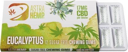 Astra Guma do Żucia z Eukaliptusem i Kannabidiolem (17 mg CBD) - Opakowanie Zbiorcze 24 szt. (408 g)